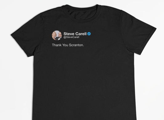 Steve Carell "Thank You Scranton" Tweet T-Shirt